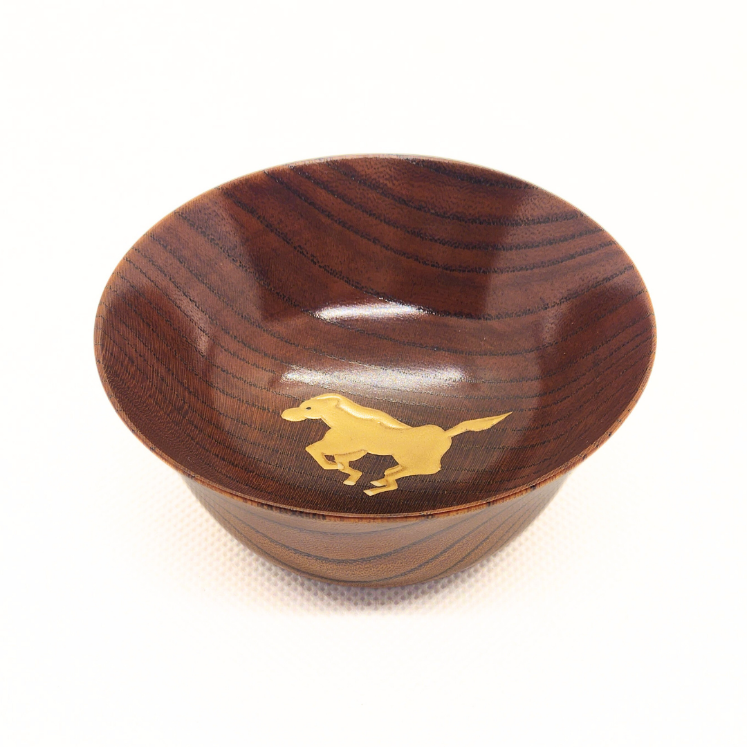 うすくちうるし 平盃　干支蒔絵