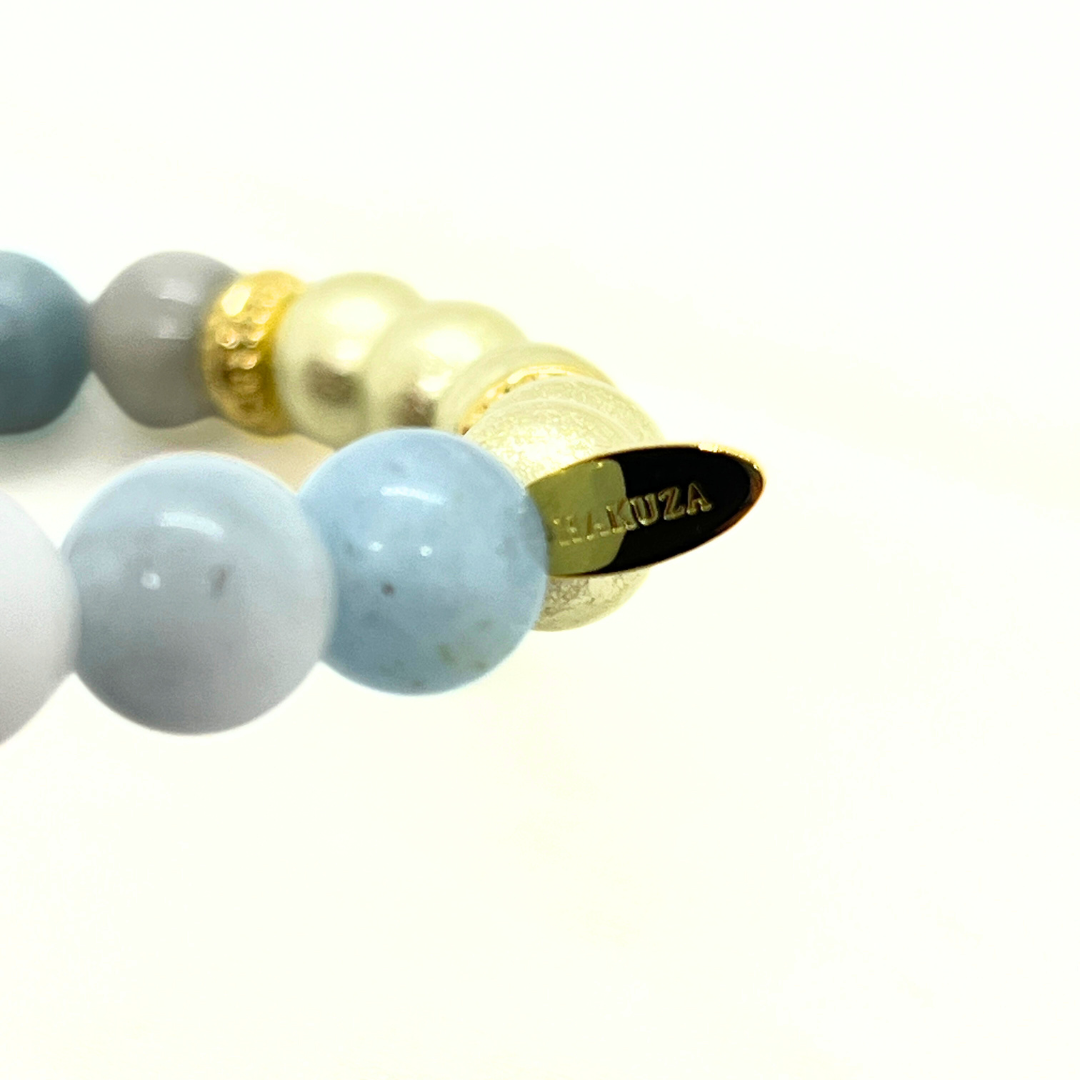天然石ブレスレット　定色×アクアマリン