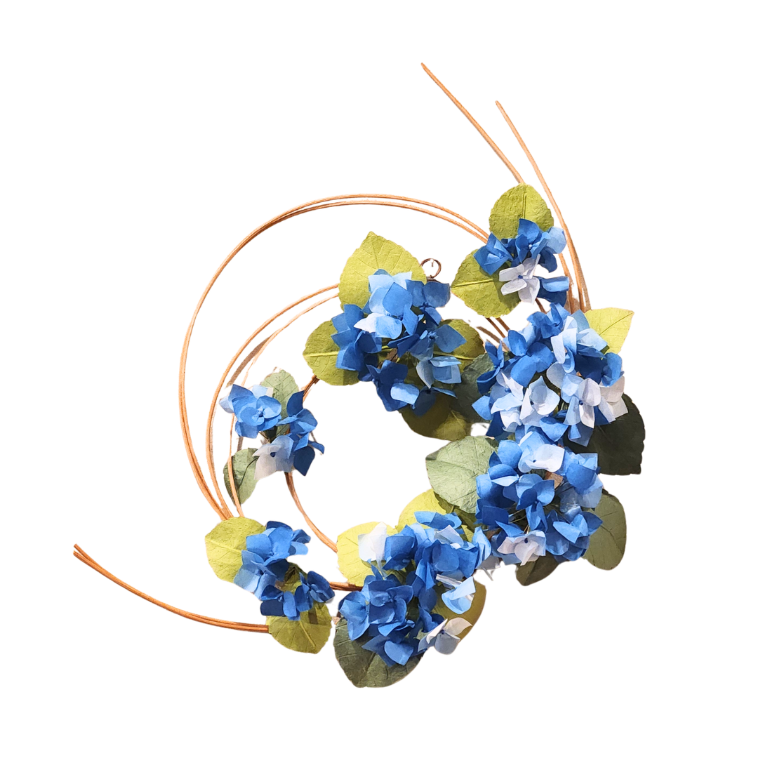 越前和紙の花 ウォールアート　紫陽花