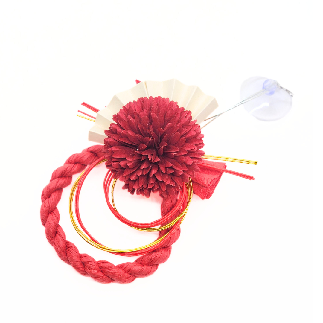 【越前和紙】車用　しめ飾り　赤