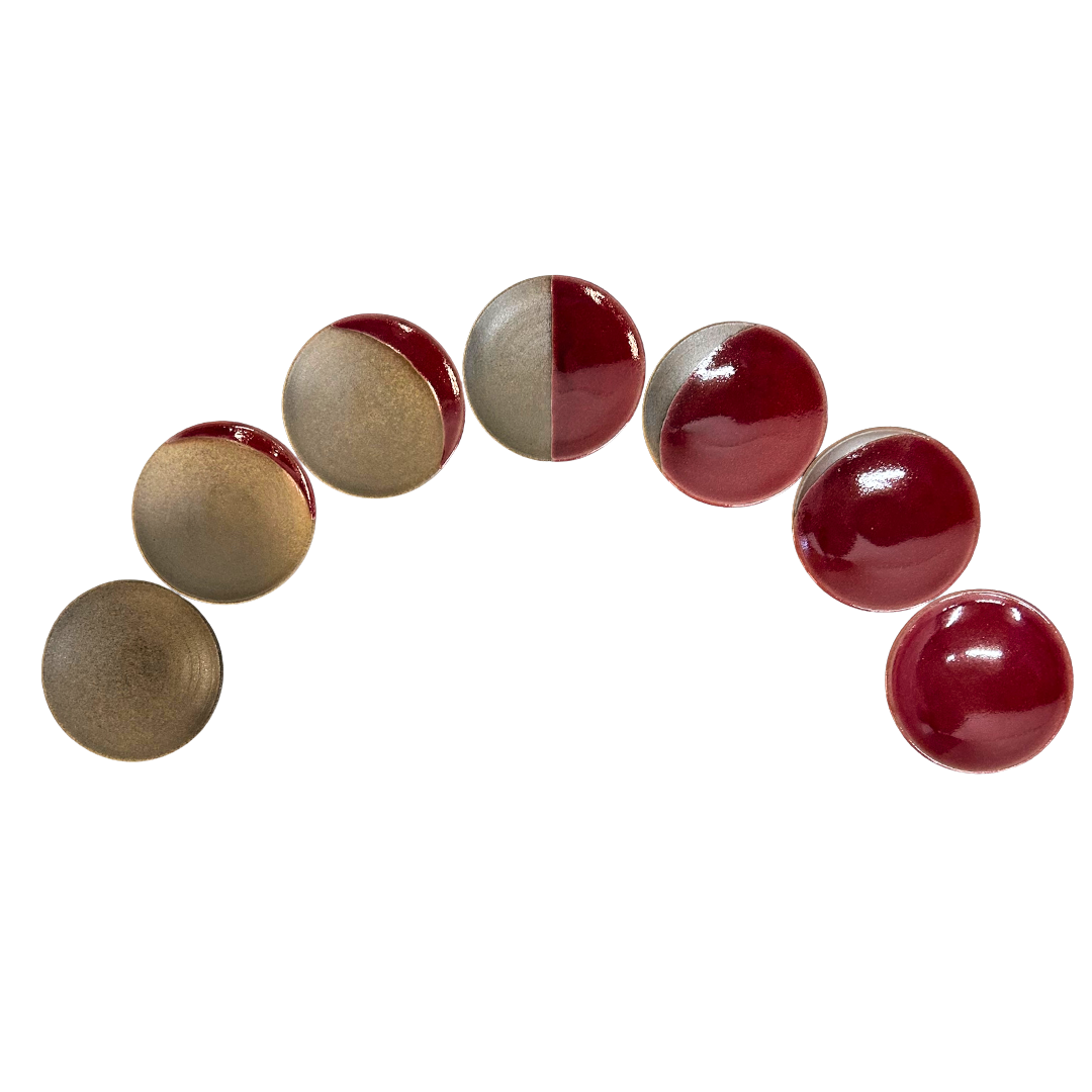 【越前焼】月の満ち欠け豆皿 7種セット(パープルハート)