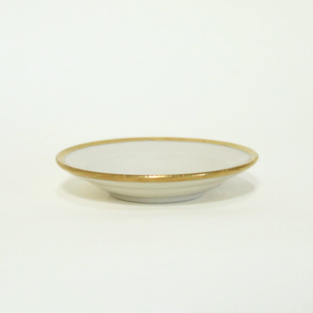 豆皿 金縁 つやホワイト