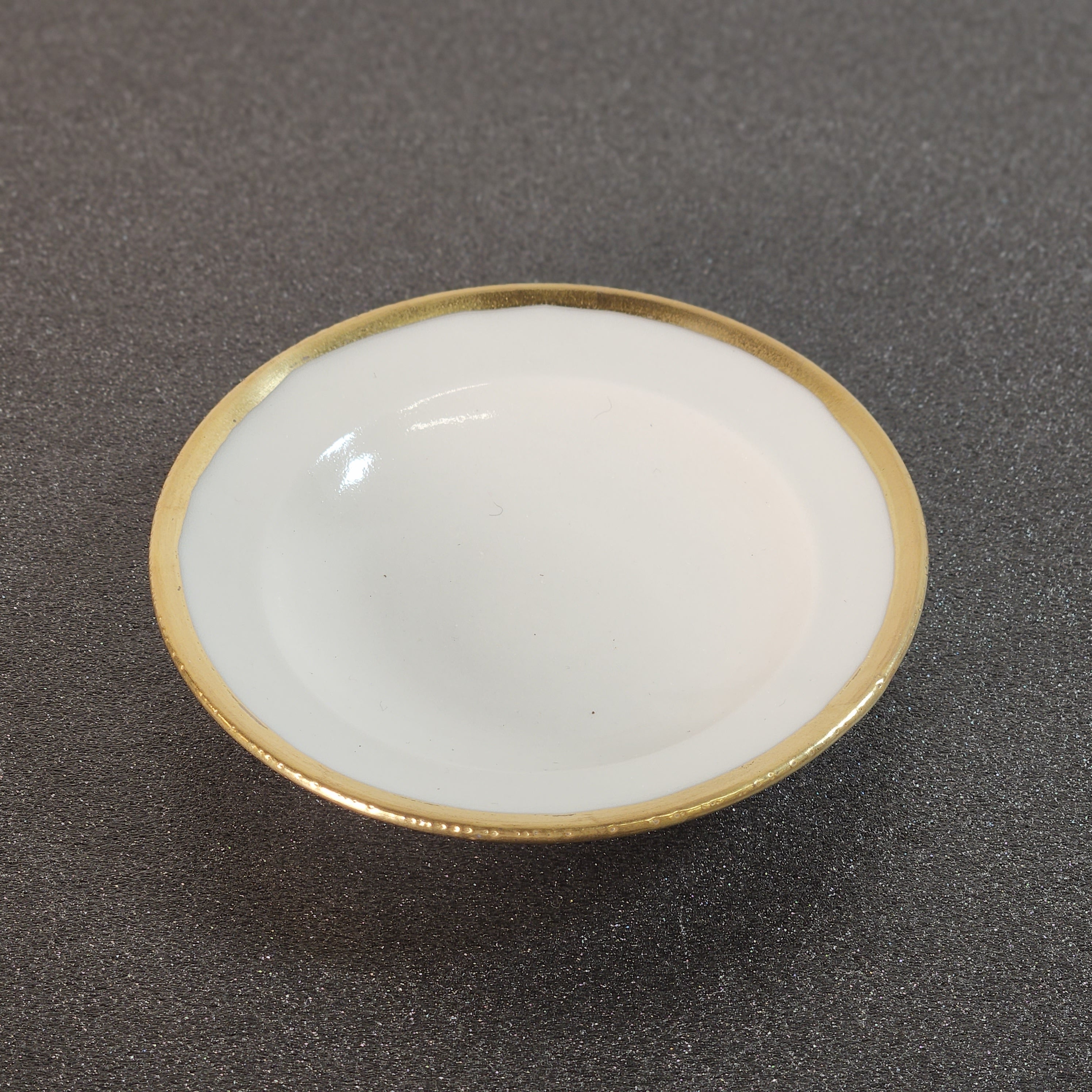 豆皿 金縁 つやホワイト