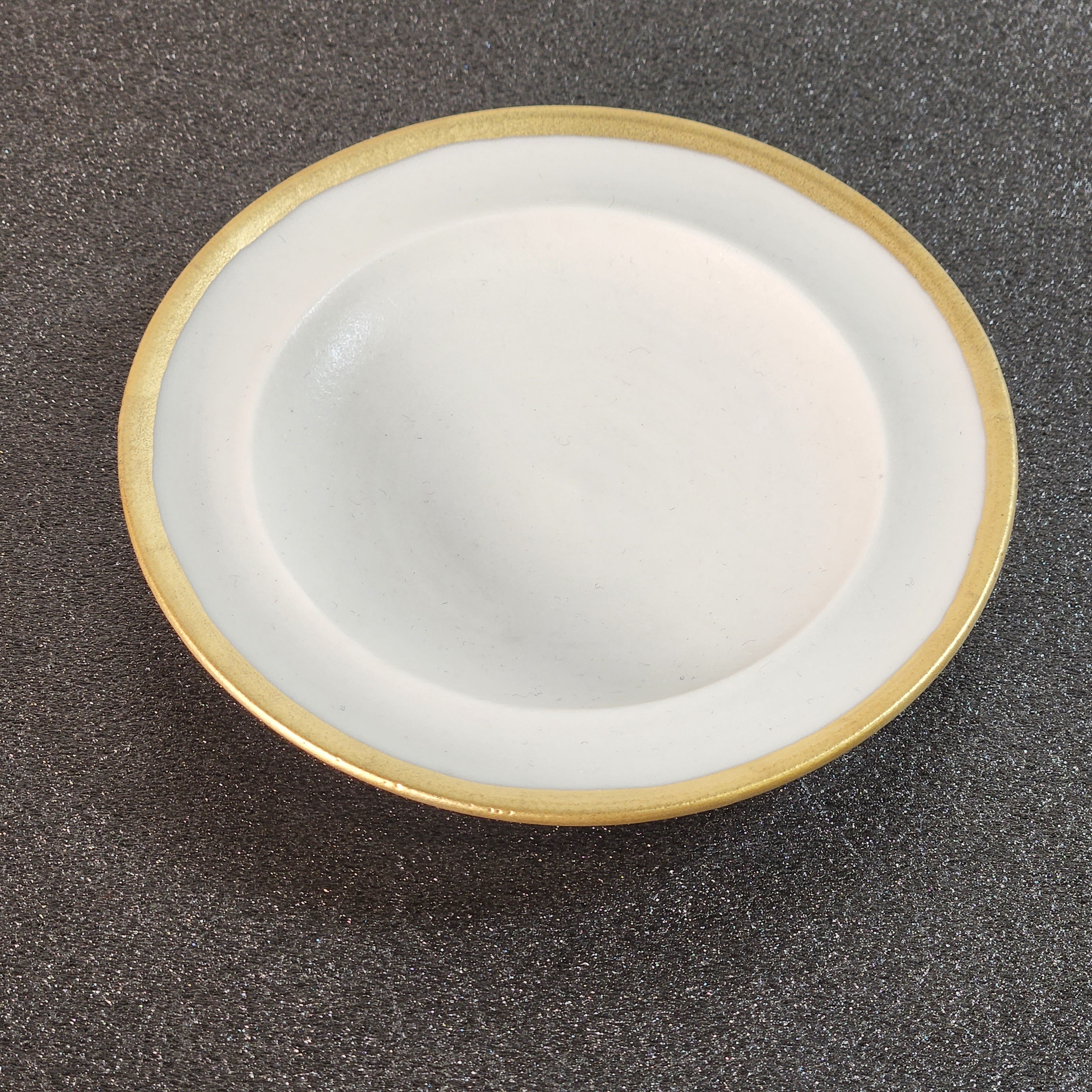 豆皿 金縁  マットホワイト