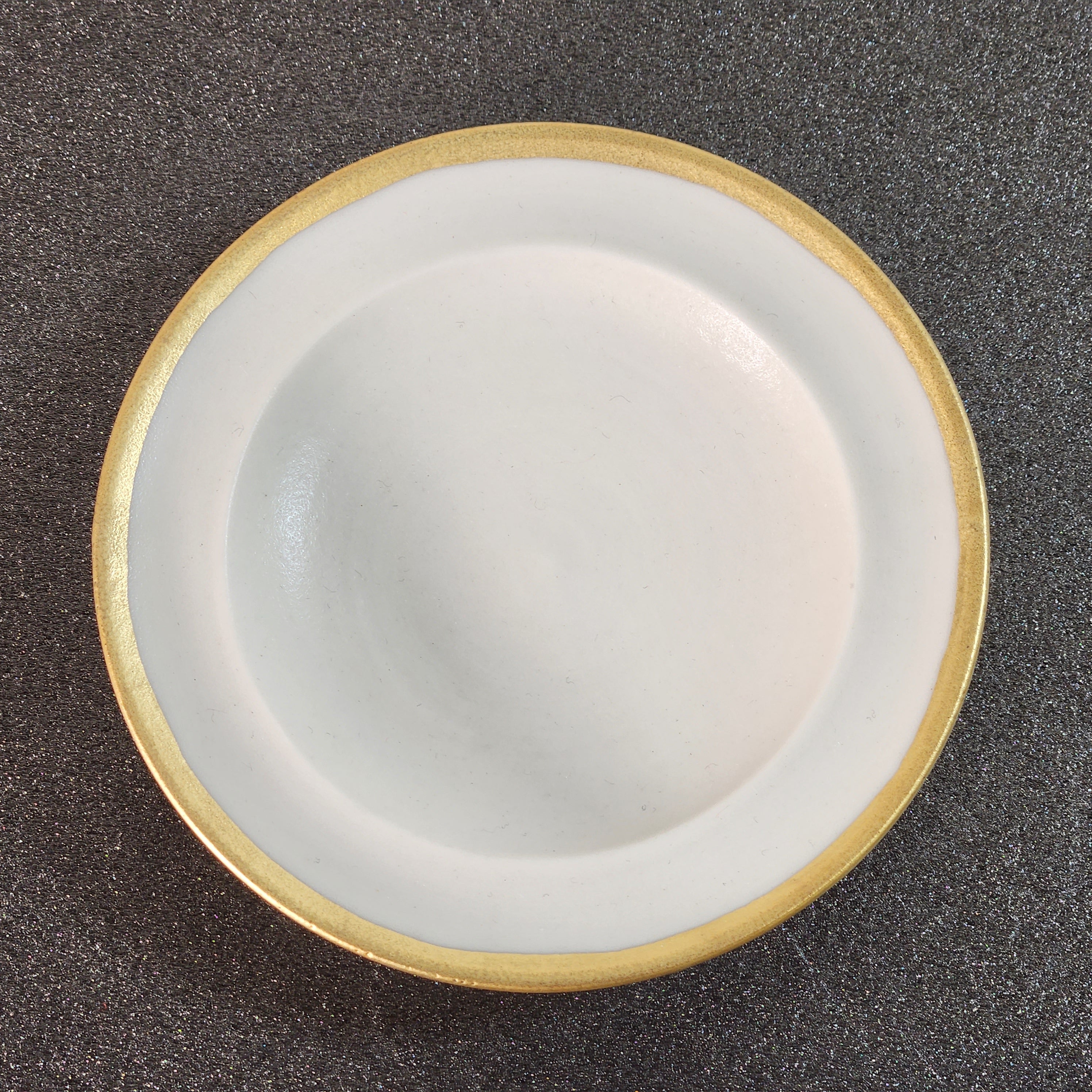 豆皿 金縁  マットホワイト