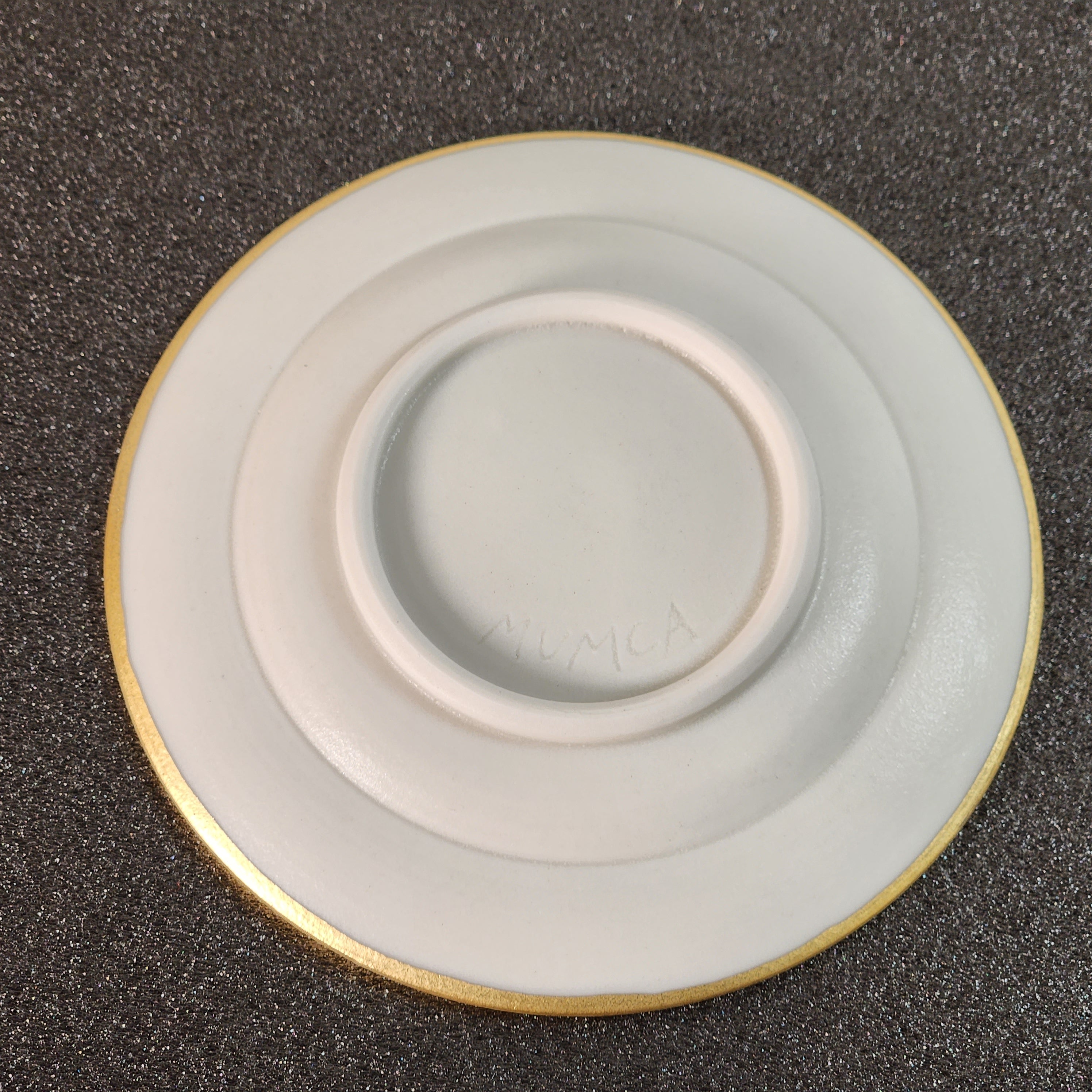 豆皿 金縁  マットホワイト