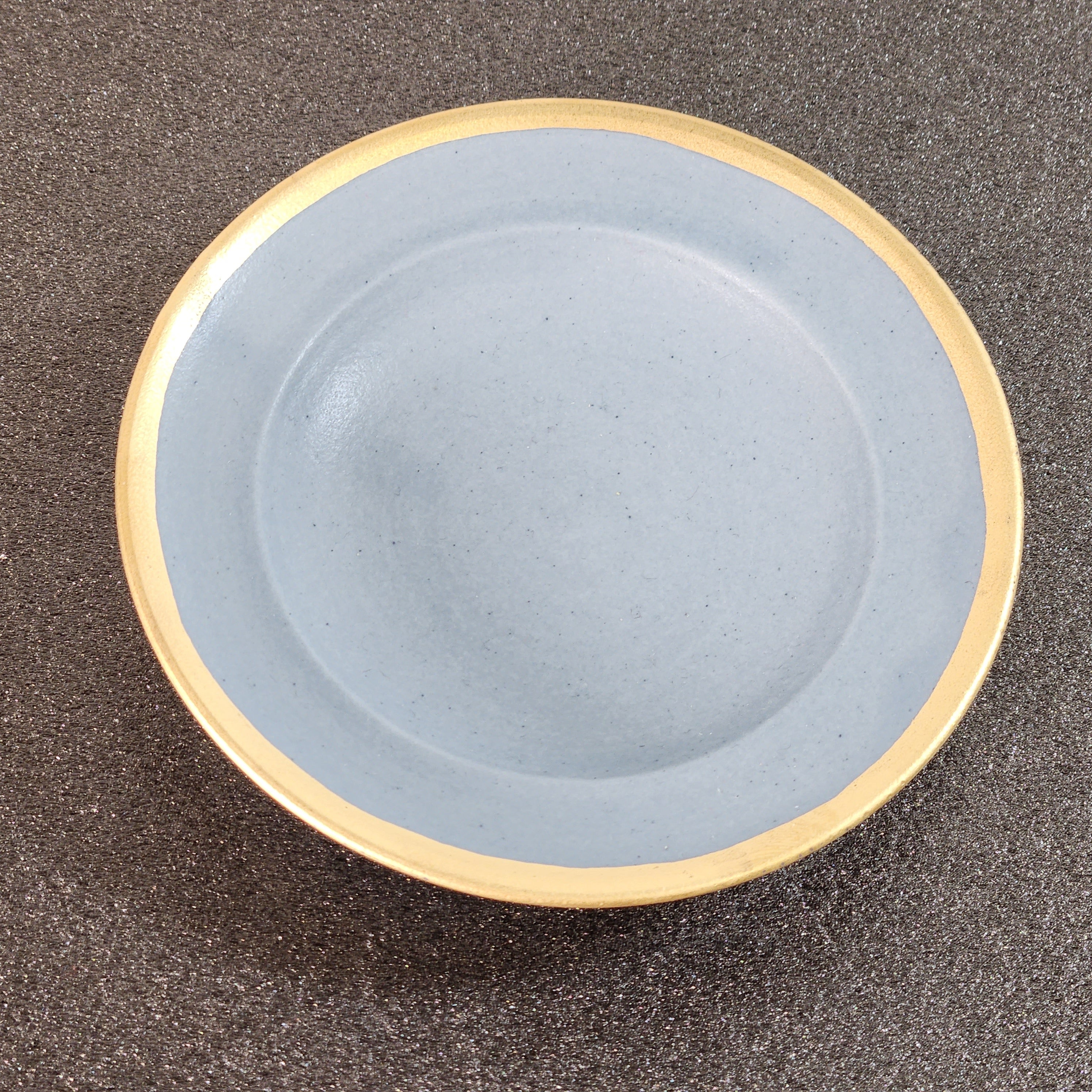豆皿 金縁  マットブルー