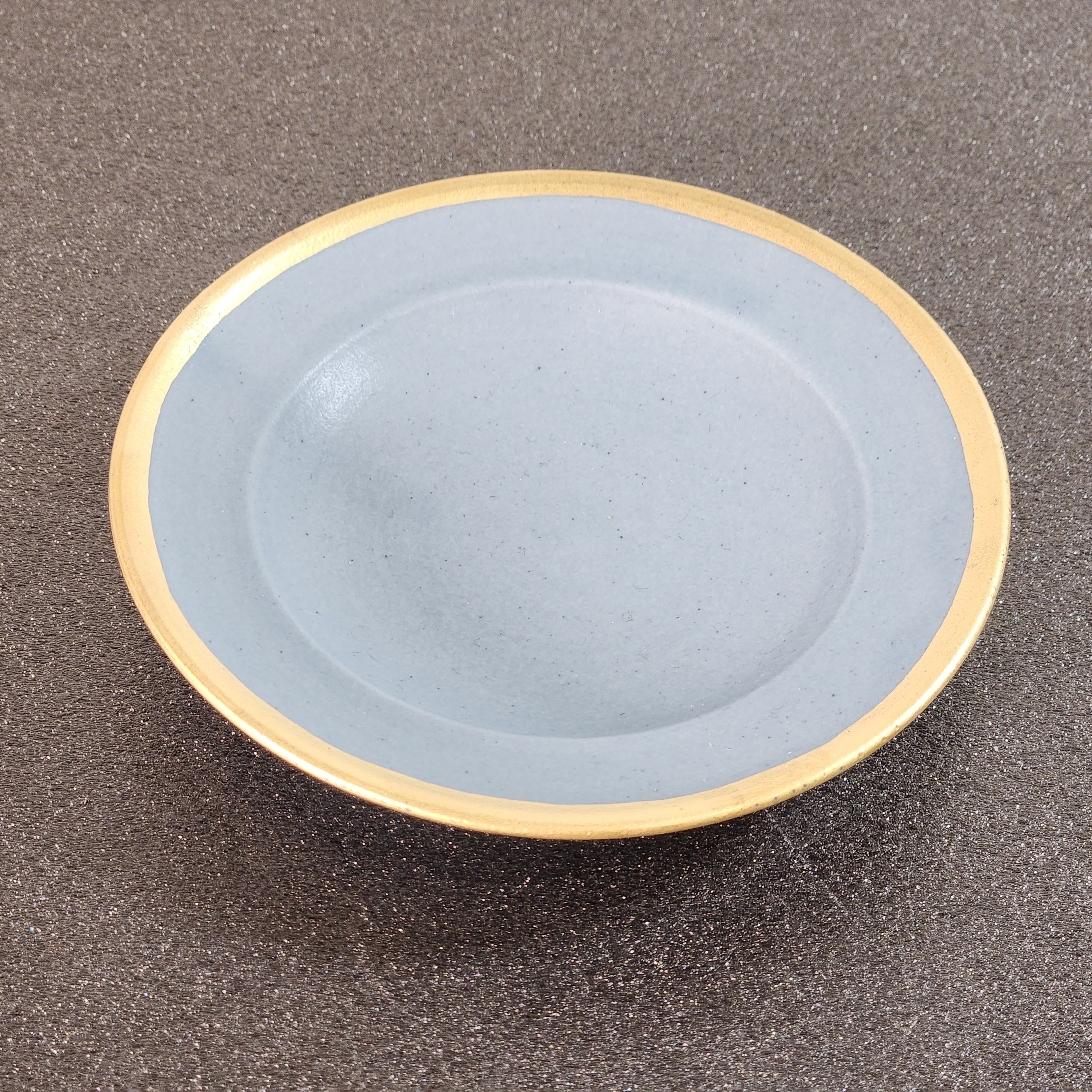 豆皿 金縁  マットブルー