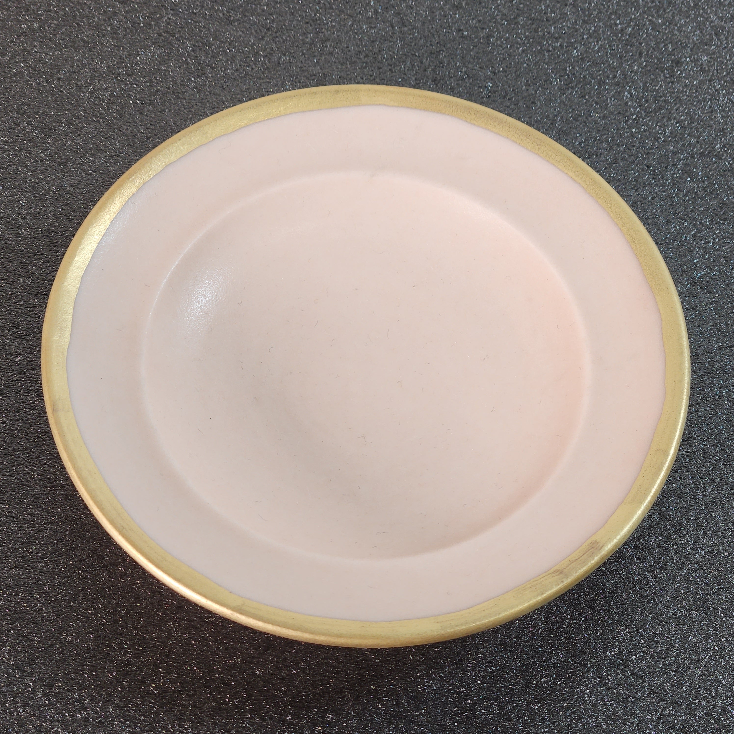豆皿 金縁  マットピンク