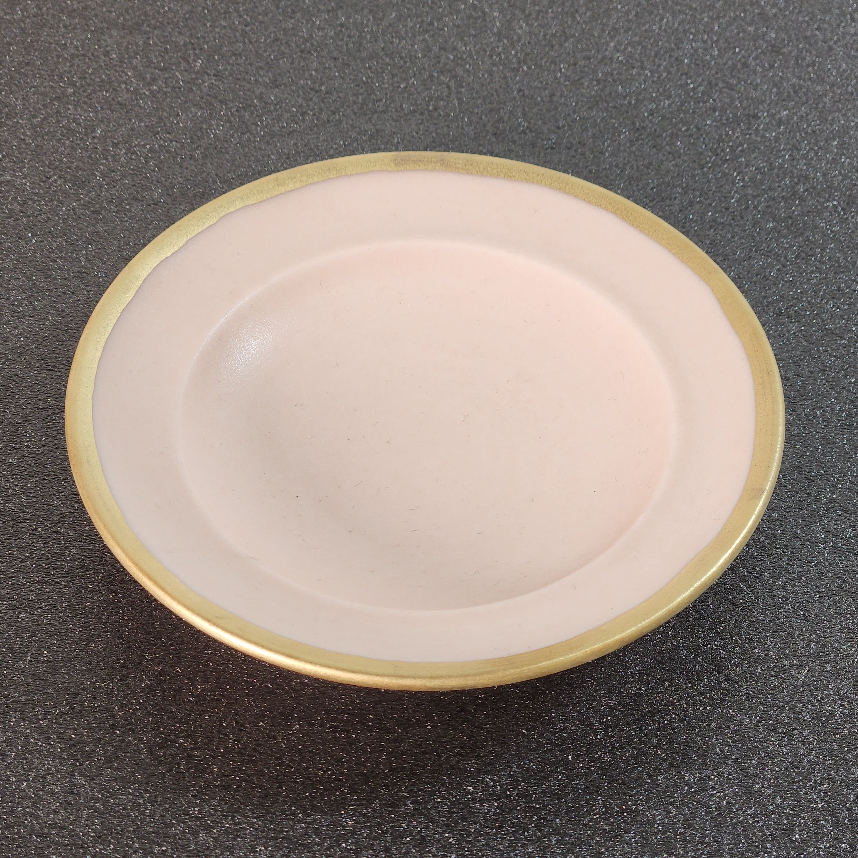 豆皿 金縁  マットピンク