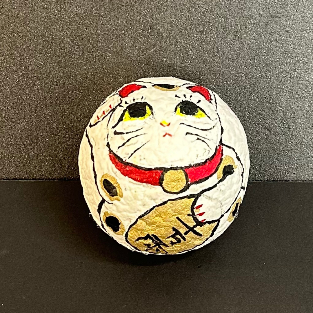 【越前和紙】手漉き和紙おきあがりこぼし　まねきねこ