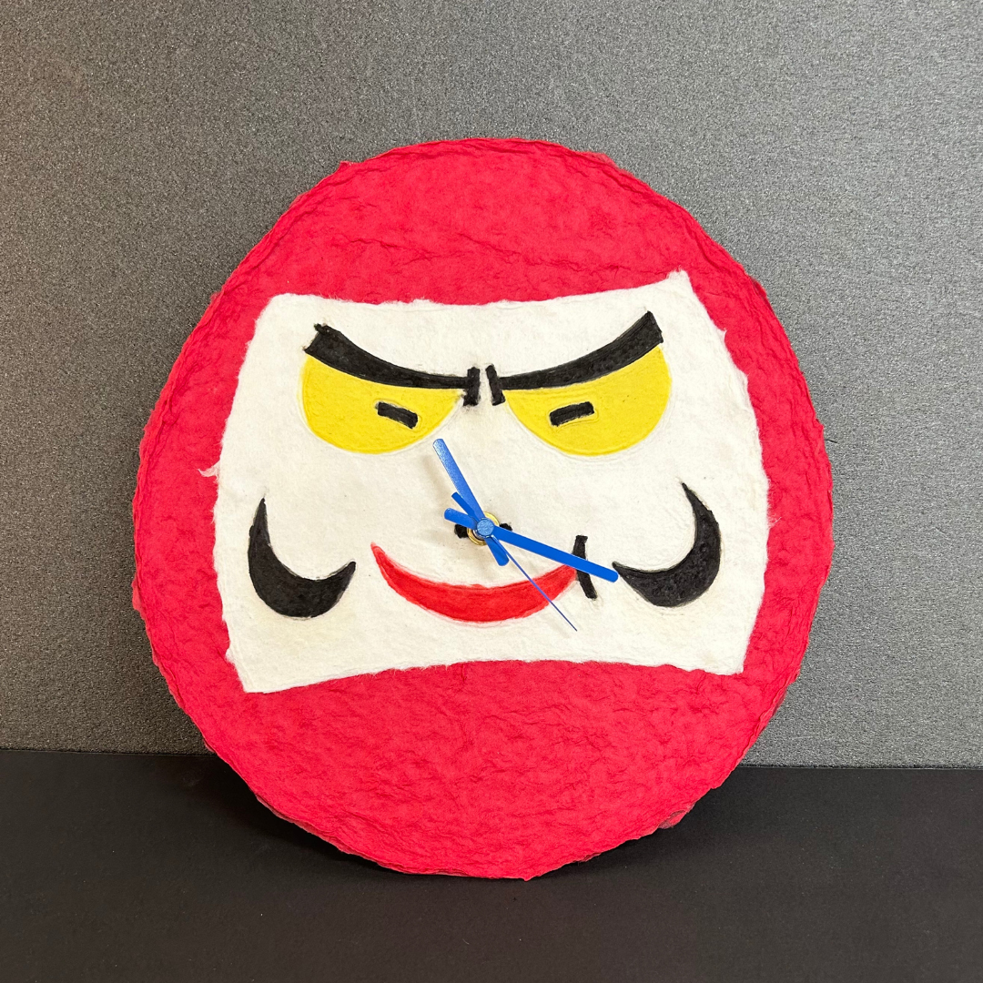 【越前和紙】手漉き和紙の時計　かこさとし「だるまちゃん」