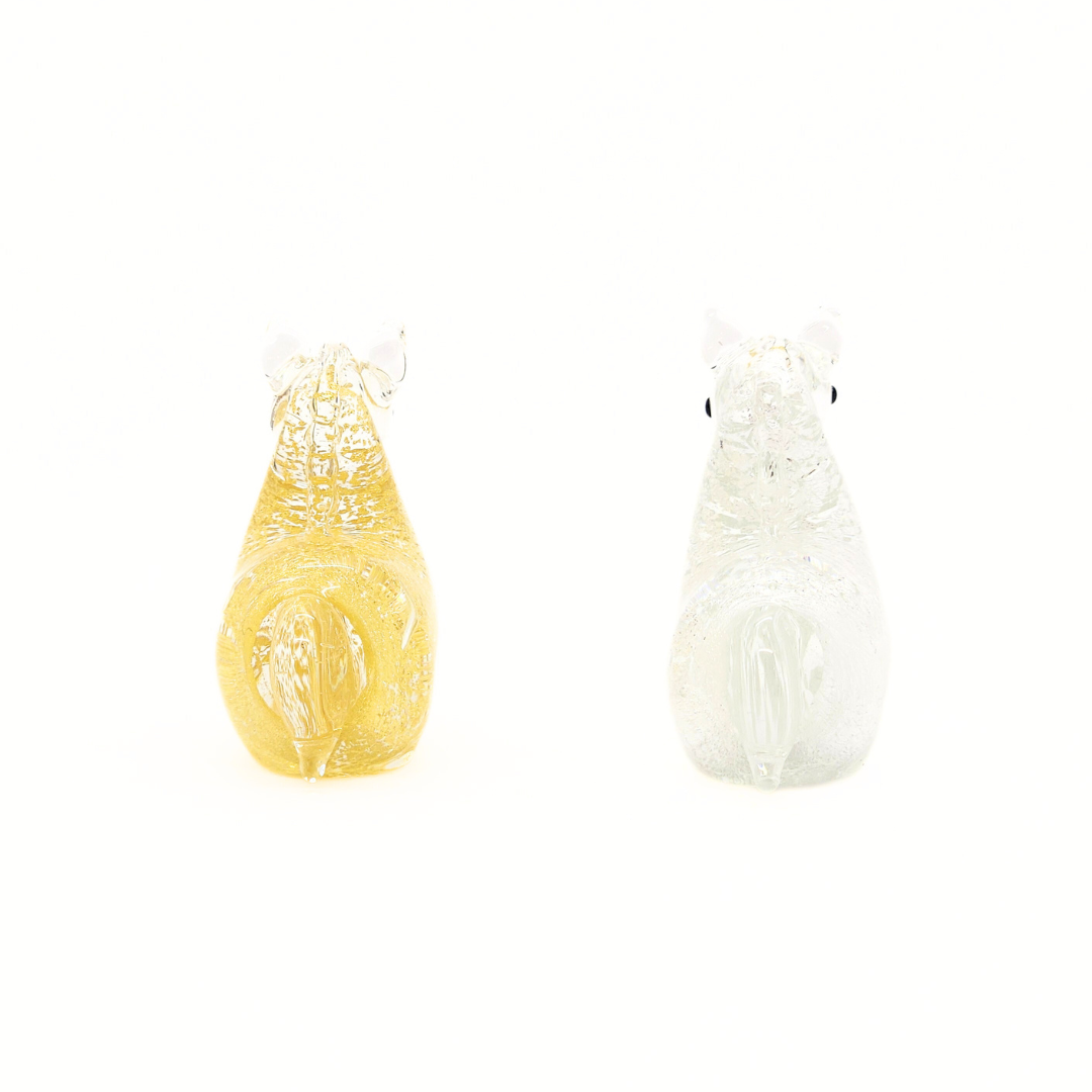 硝子飾り「金銀ペア午」