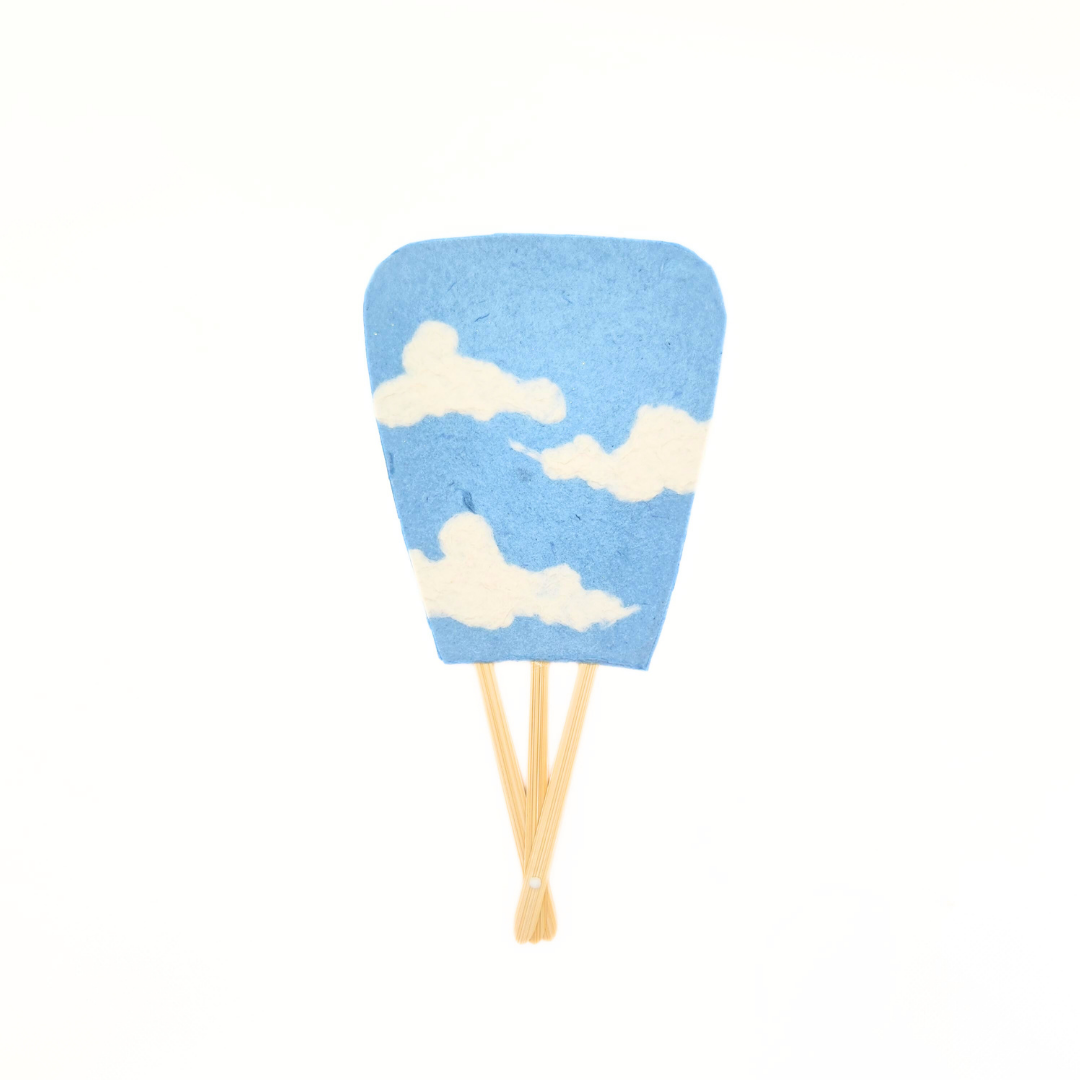 【越前和紙】うちわ小　飛行機雲