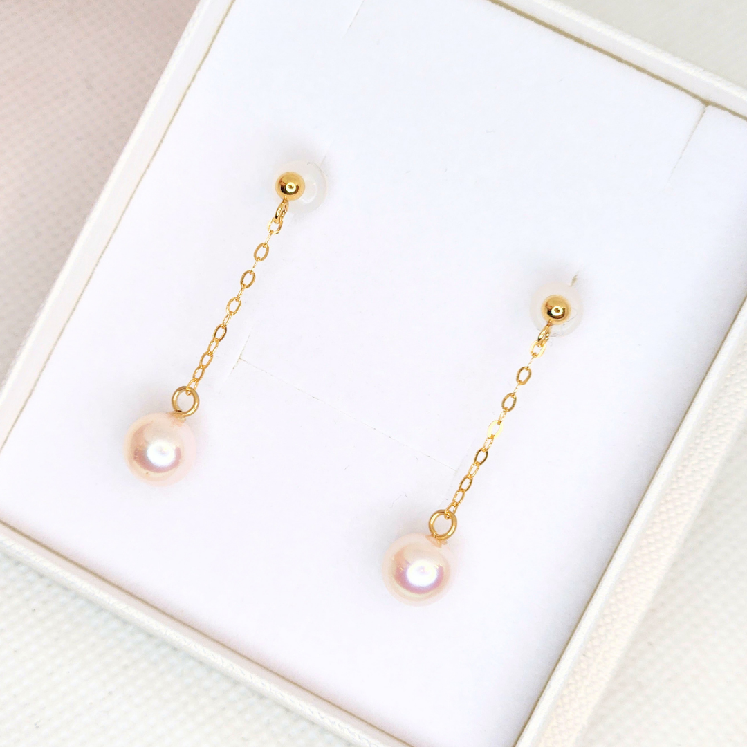 1粒パールドロップピアス ゴールド