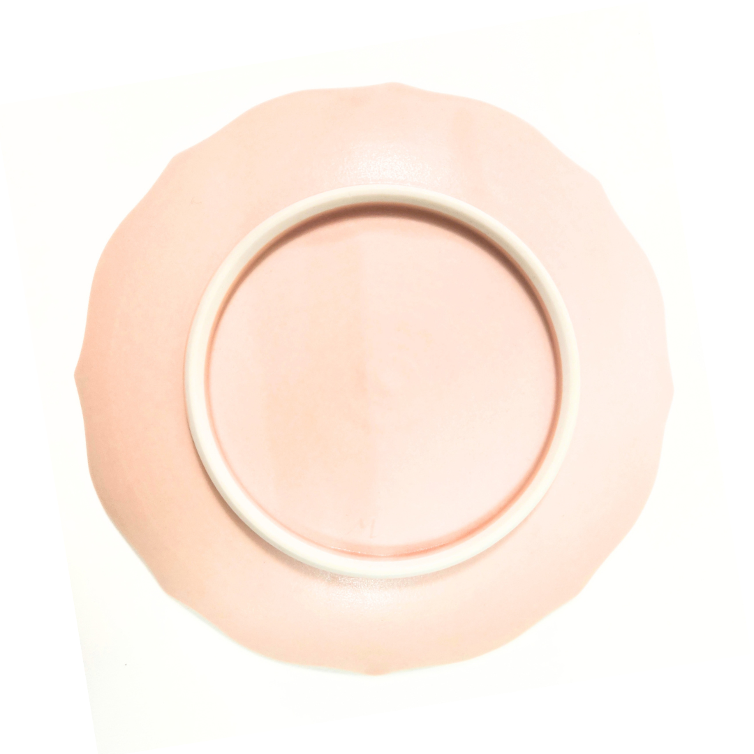 蓮花 5寸皿 マットピンク（化粧箱入り）