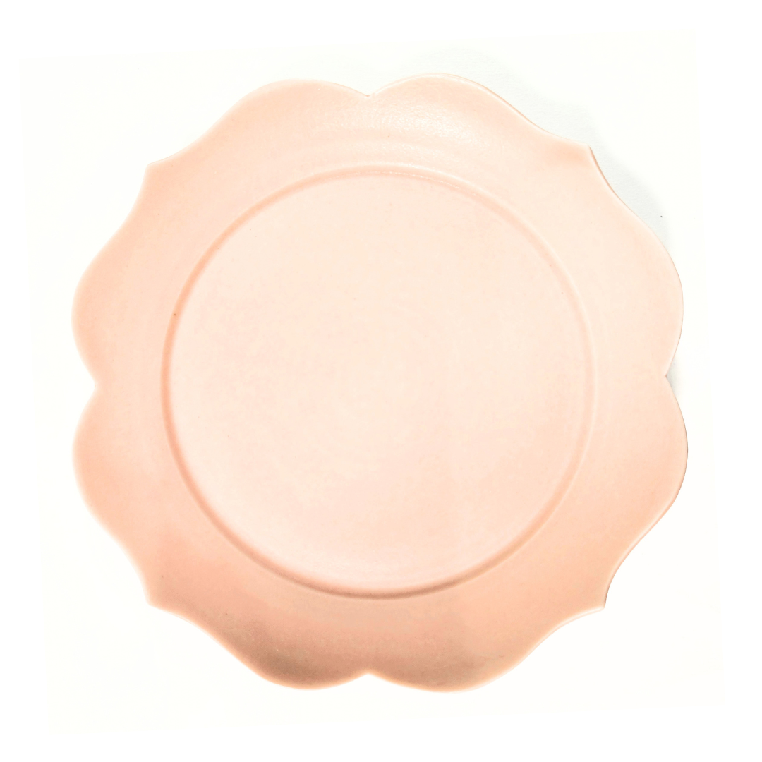 蓮花 リム皿 マットピンク（化粧箱入り）