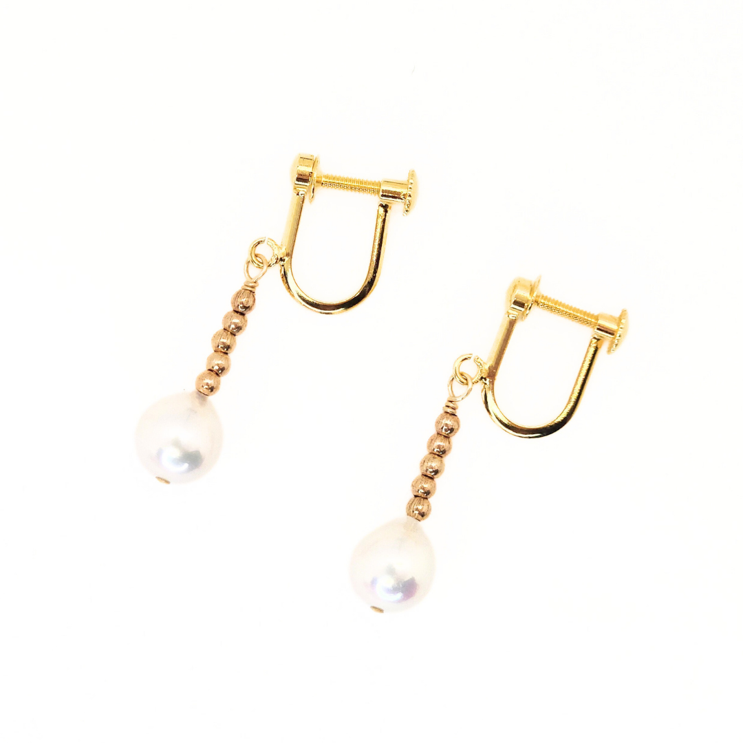 6mmパール ドロップイヤリング