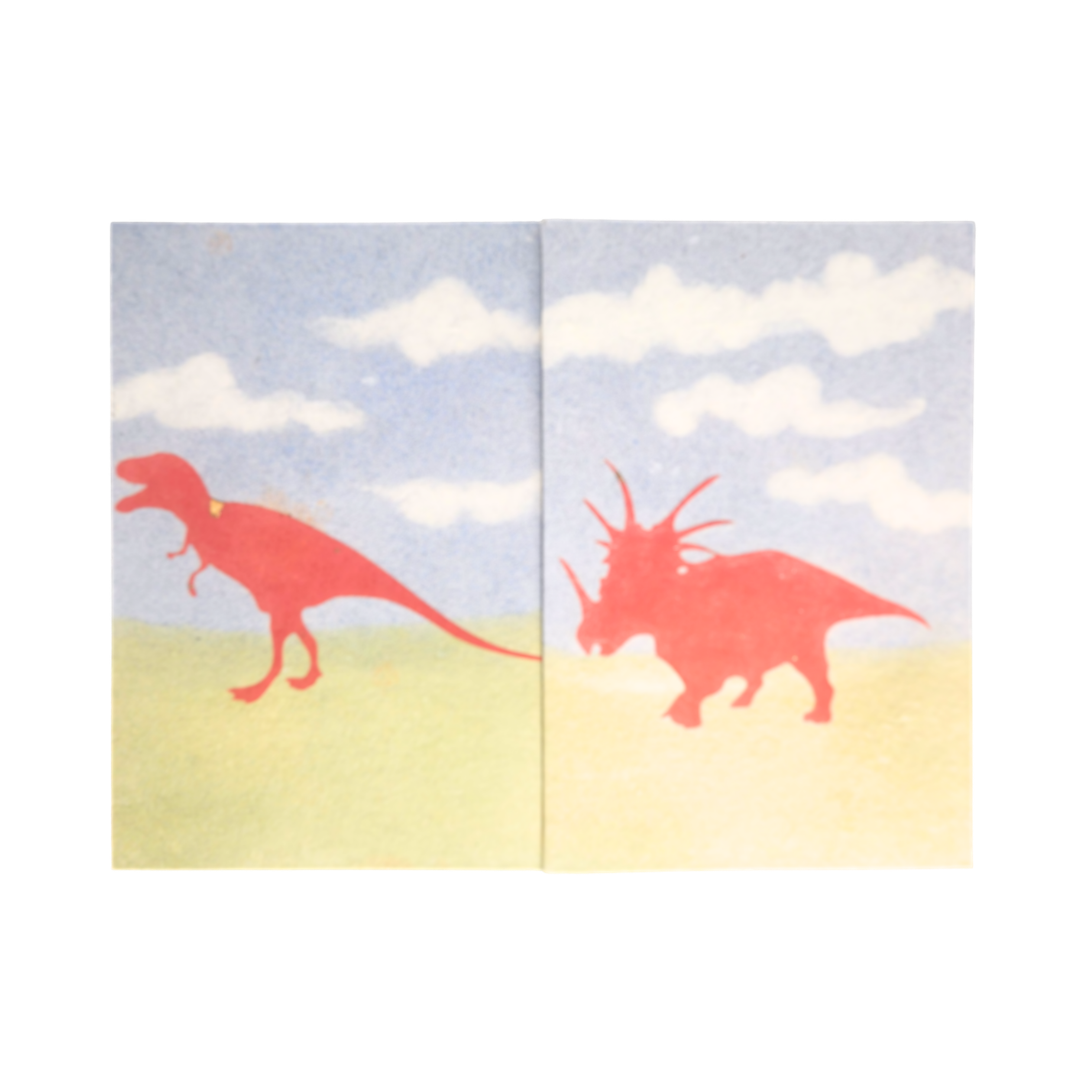 【越前和紙】御竜印帳 青空と草原 ティラノサウルス×トリケラトプス