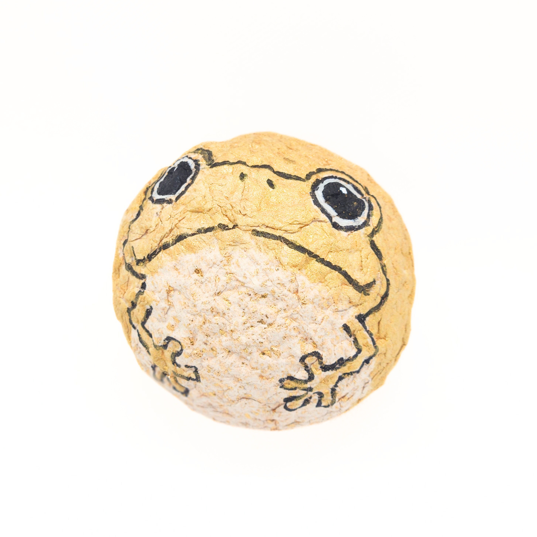 【越前和紙】手漉き和紙おきあがりこぼし　かえる-金-