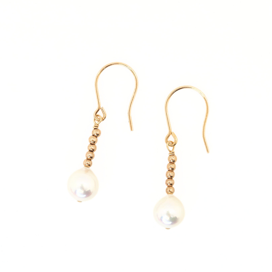 6mmパール ドロップピアス