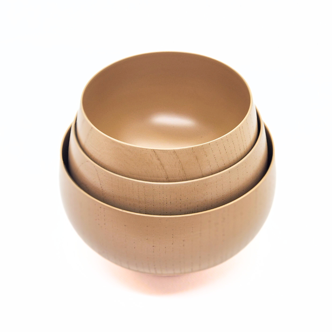 【越前漆器】くるむ 組椀(中)　白