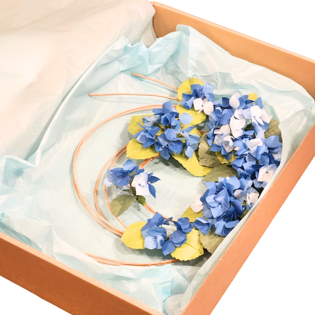 越前和紙の花 ウォールアート　紫陽花