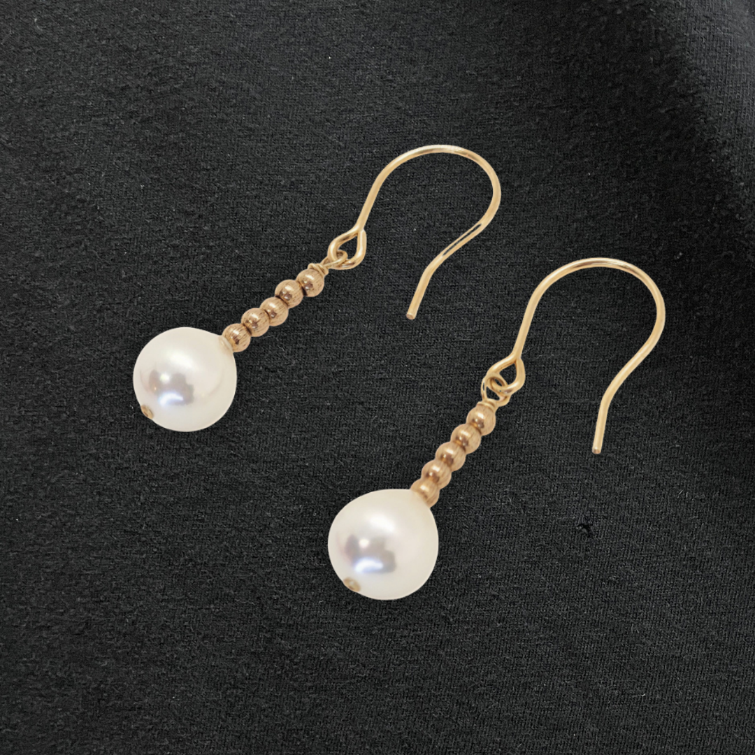 6mmパール ドロップピアス