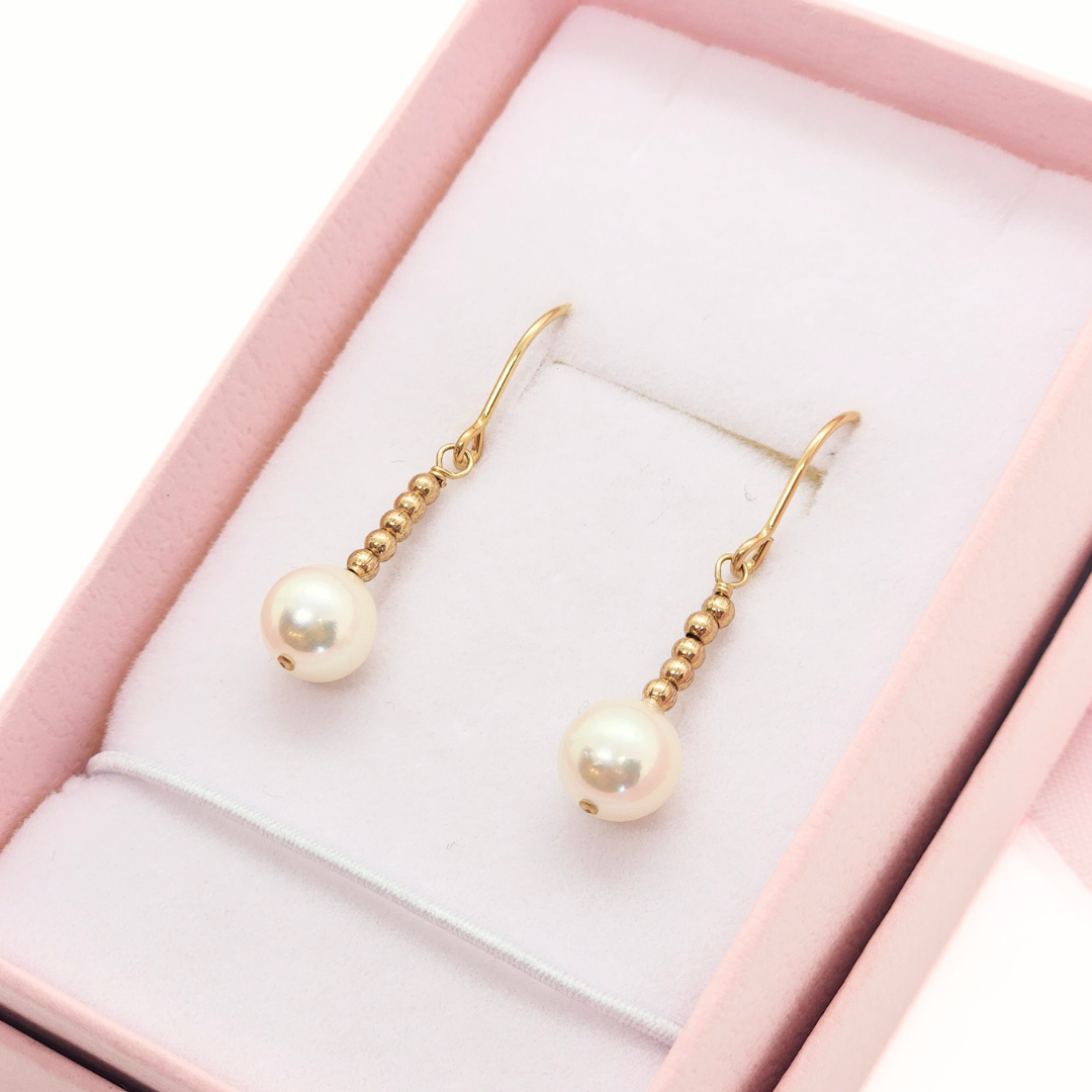 6mmパール ドロップピアス