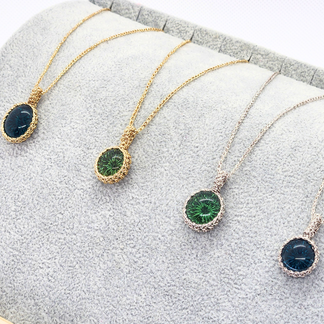 OBAMAblue®ネックレス "Mermaid eye"　ゴールドグリーン