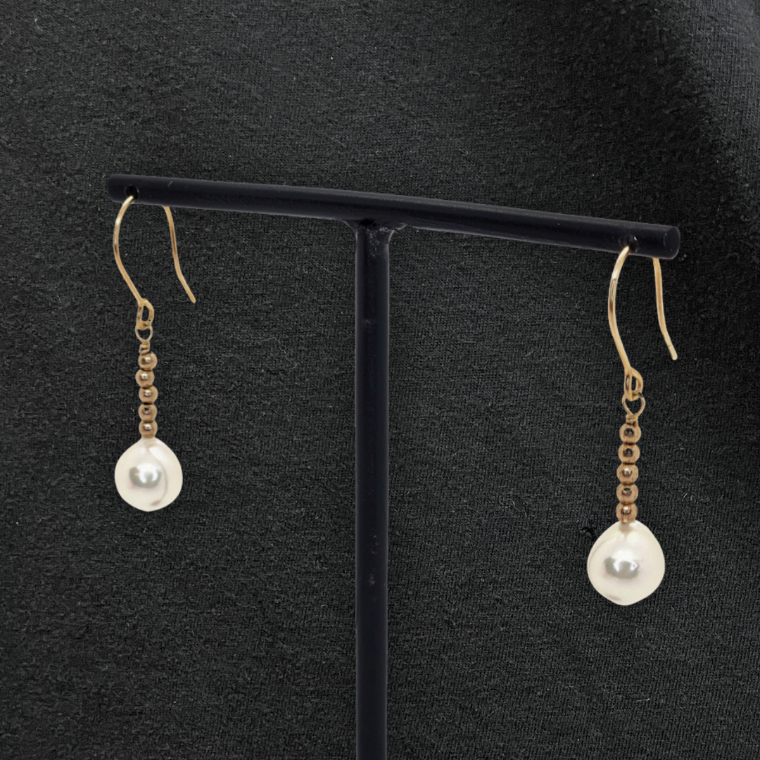 6mmパール ドロップピアス