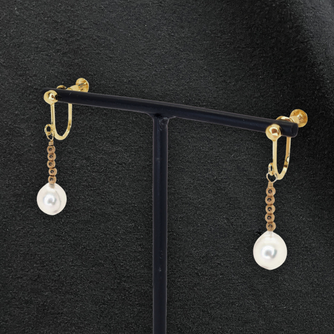 6mmパール ドロップイヤリング