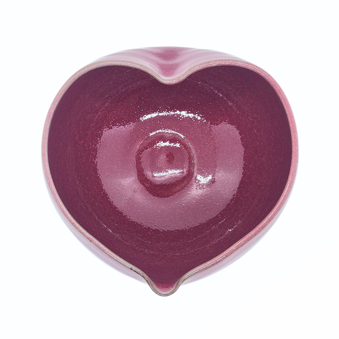 【越前焼】パープルハート ハートの抹茶椀