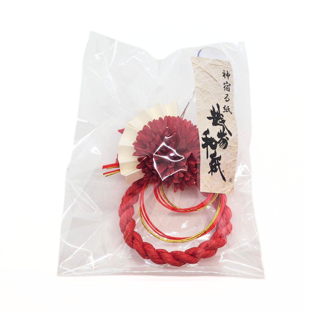 【越前和紙】車用　しめ飾り　赤