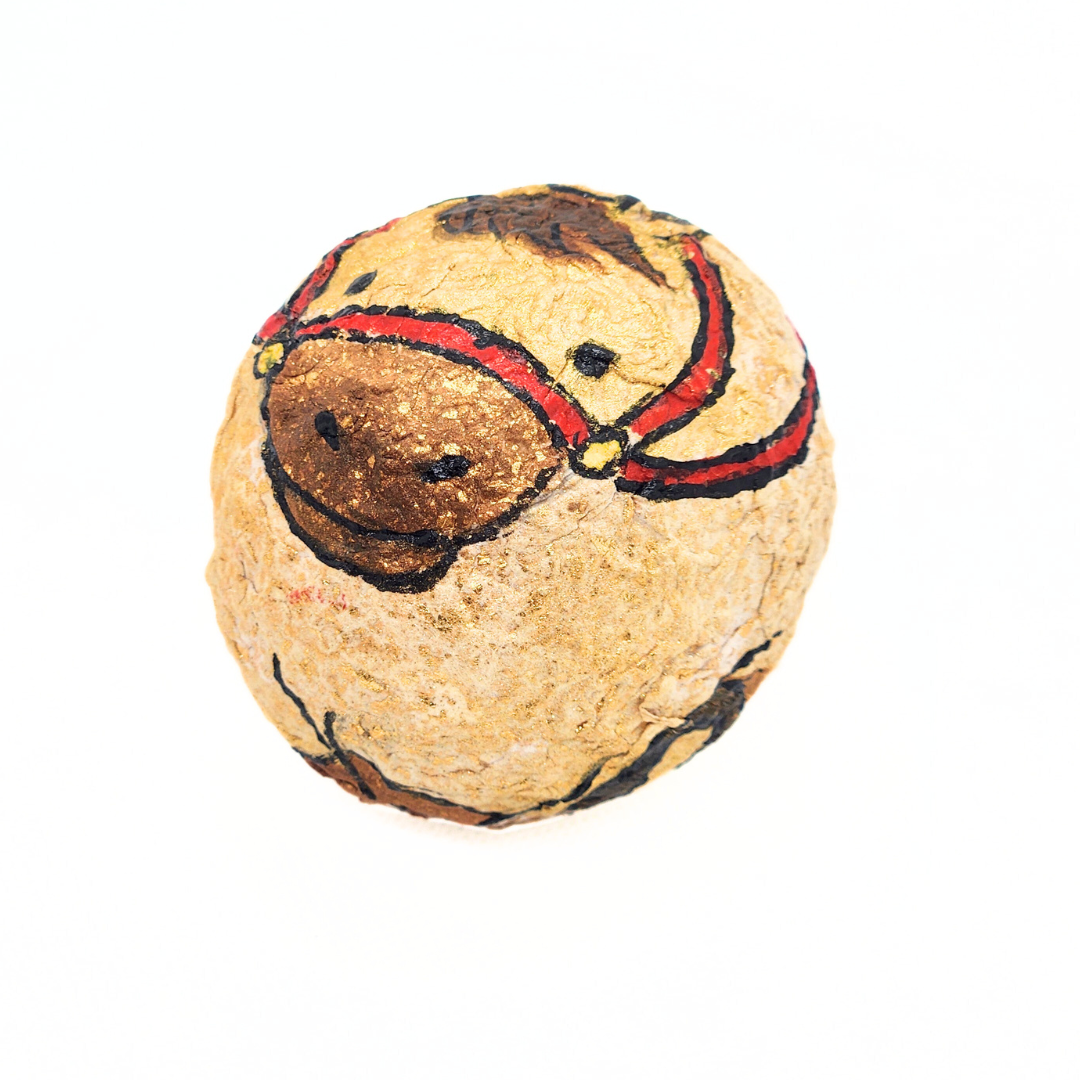 【越前和紙】おきあがりこぼし 干支"午" 茶