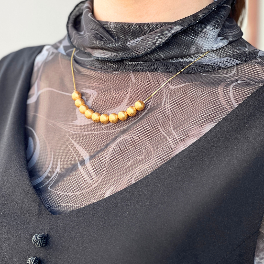 箔珠 10粒ネックレス 永遠色