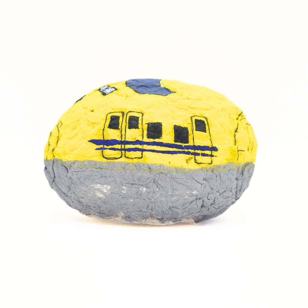 【越前和紙】手漉き和紙おきあがりこぼし　ドクターイエロー