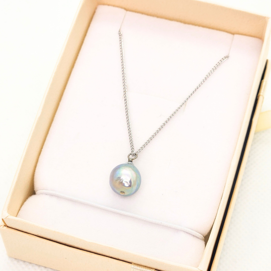 9mm一粒ペンダント　シルバー