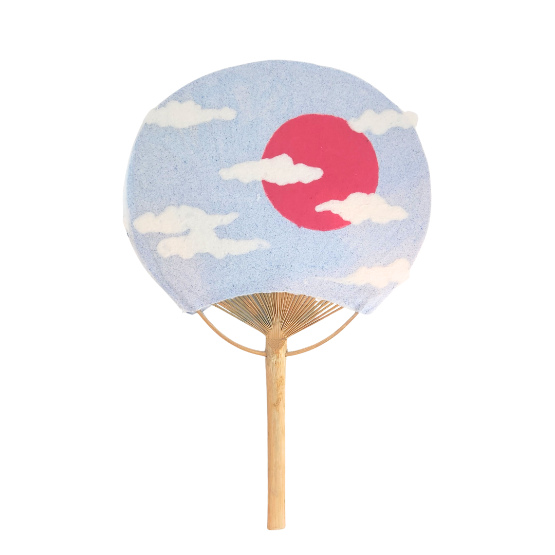 【越前和紙】手漉きうちわ大　富士淡空