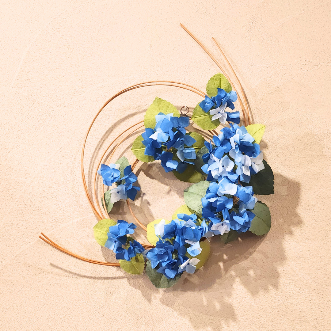 越前和紙の花 ウォールアート　紫陽花