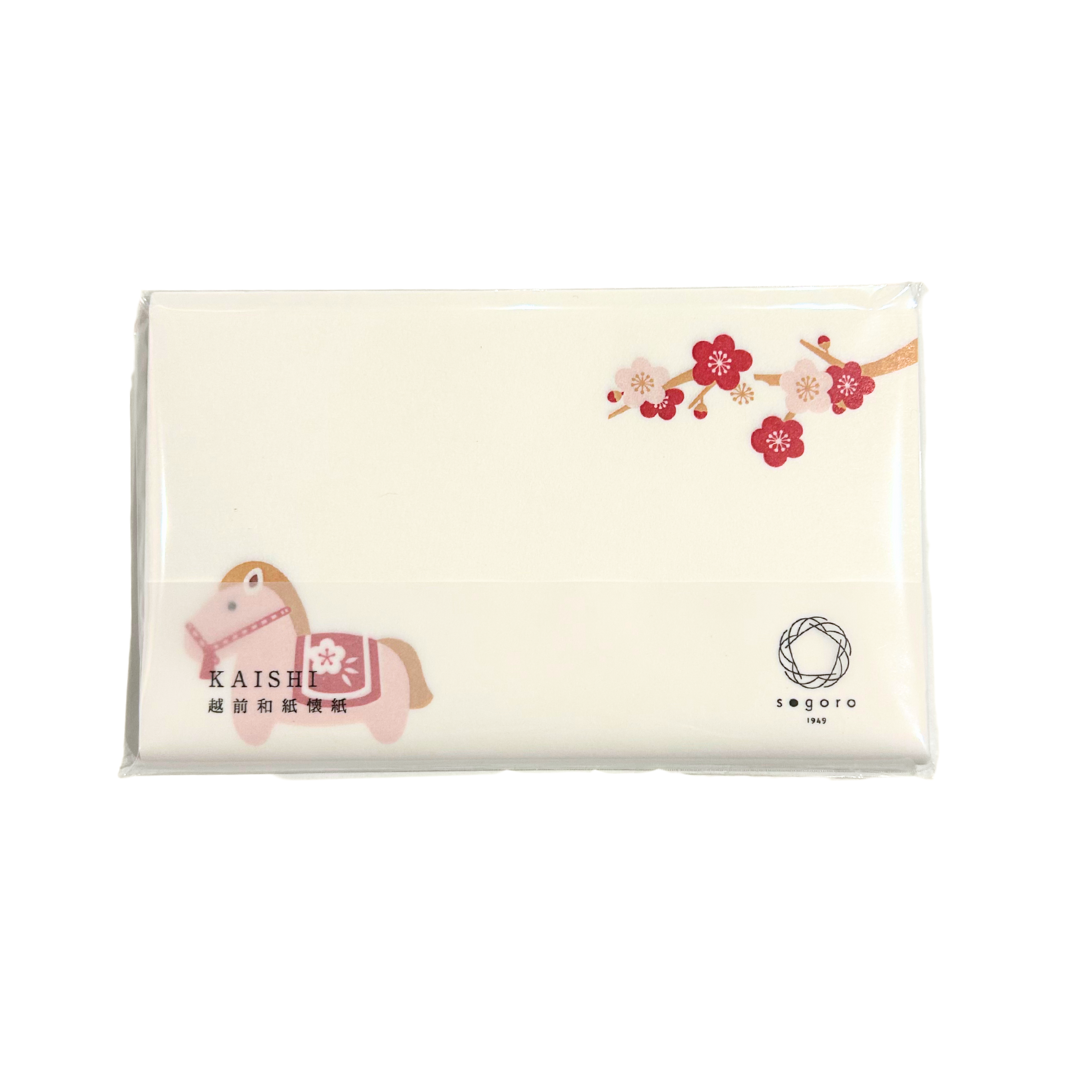 【越前和紙】干支懐紙　梅と午