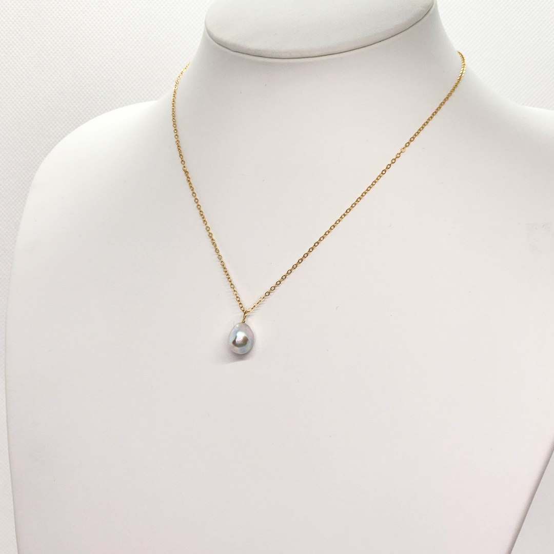 9mm一粒ペンダント　ゴールド