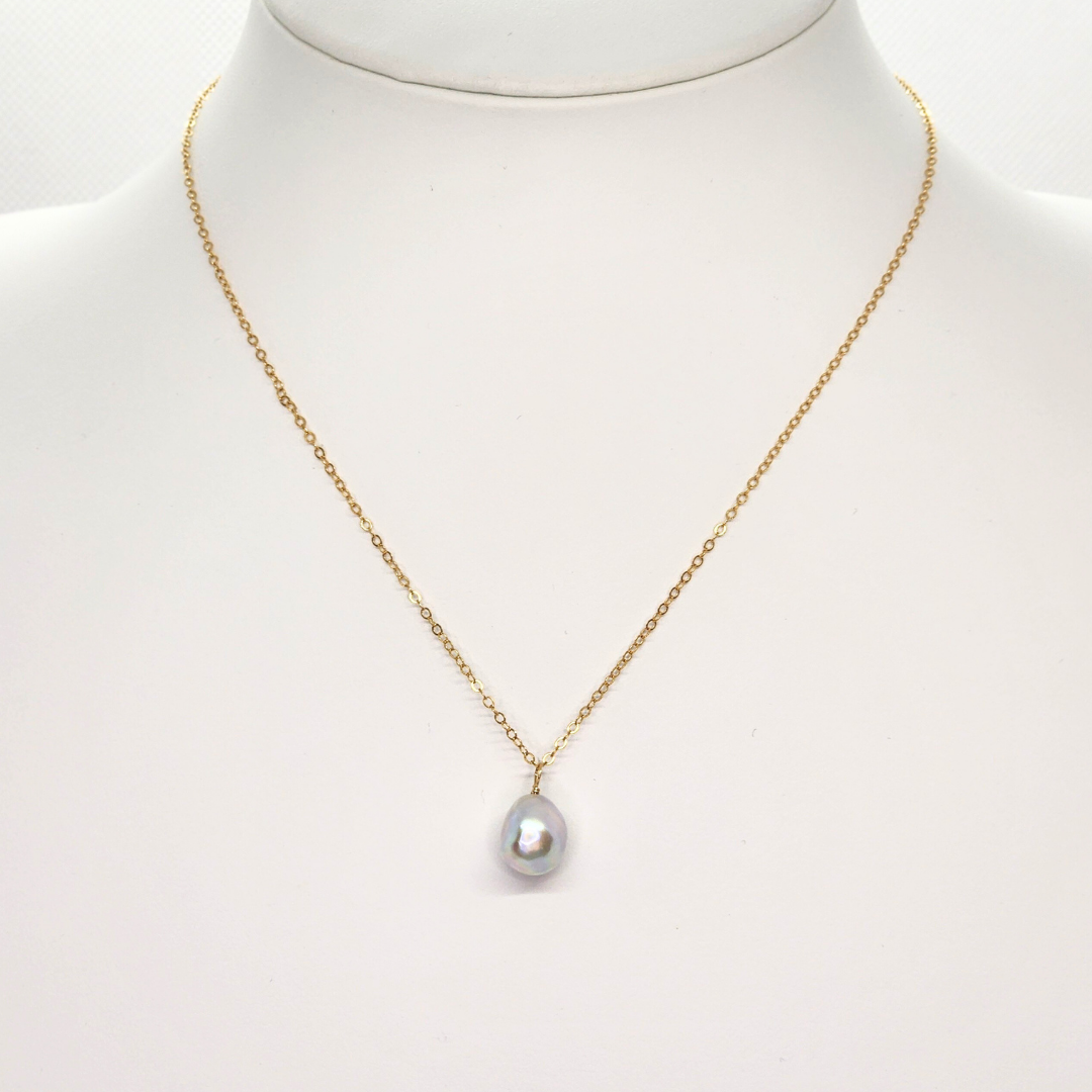 9mm一粒ペンダント　ゴールド