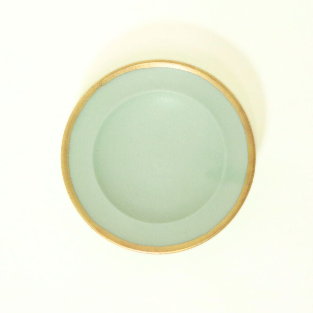 豆皿 金縁 マットグリーン