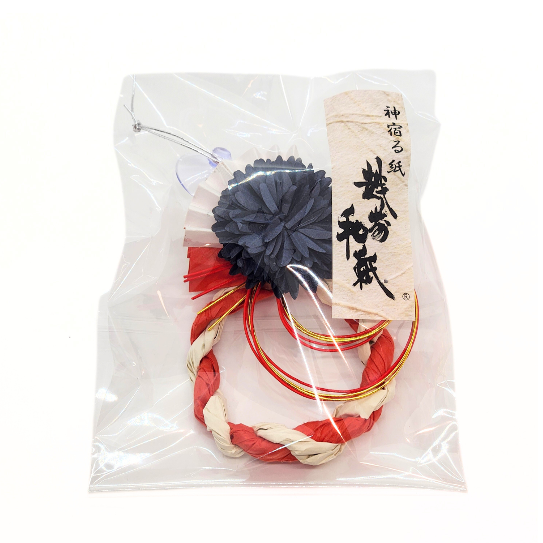 【越前和紙】車用　しめ飾り　紺