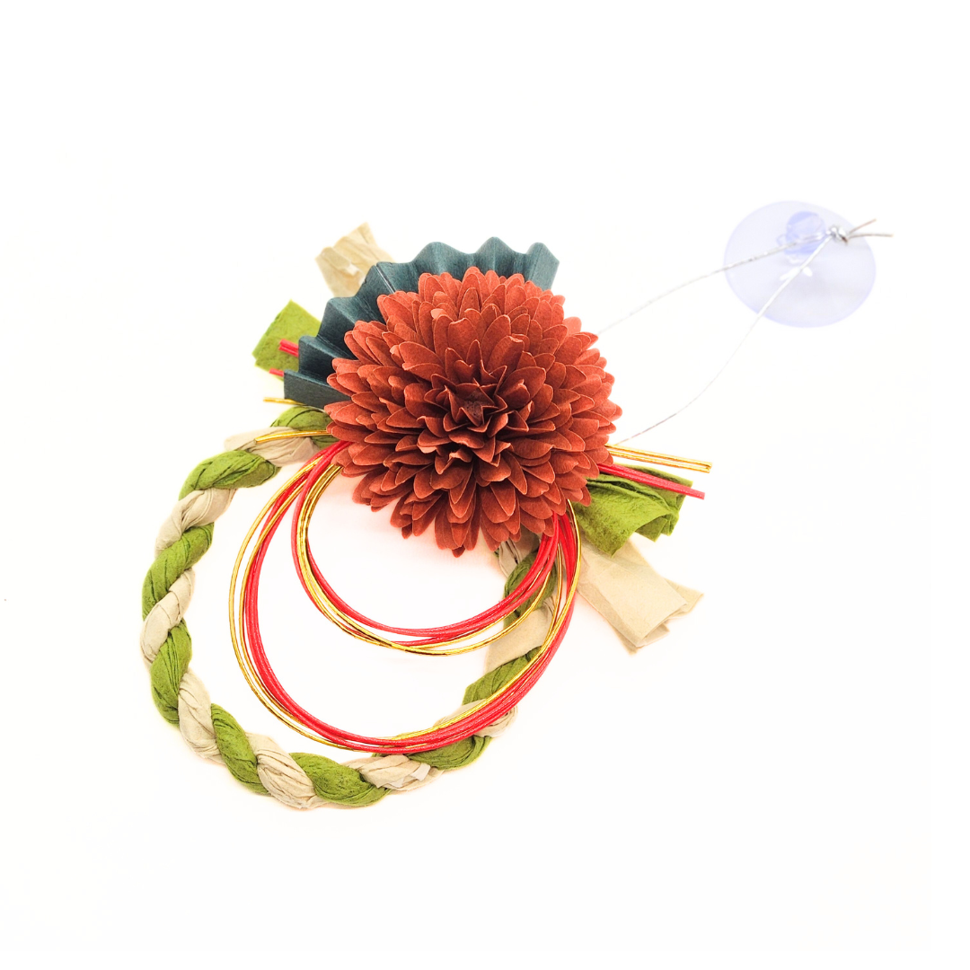 【越前和紙】車用　しめ飾り　緑