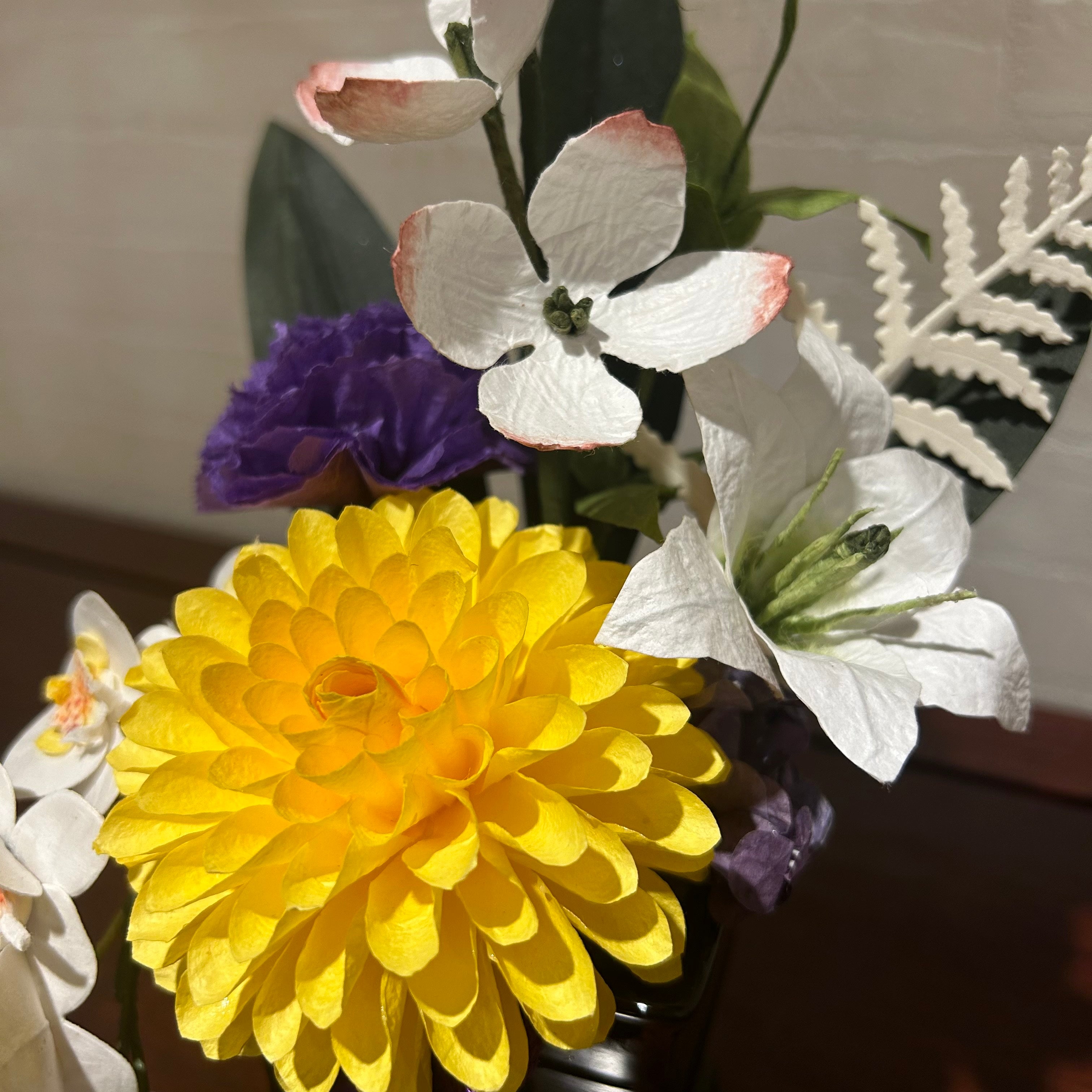 【越前和紙】お仏花　黄ダリア