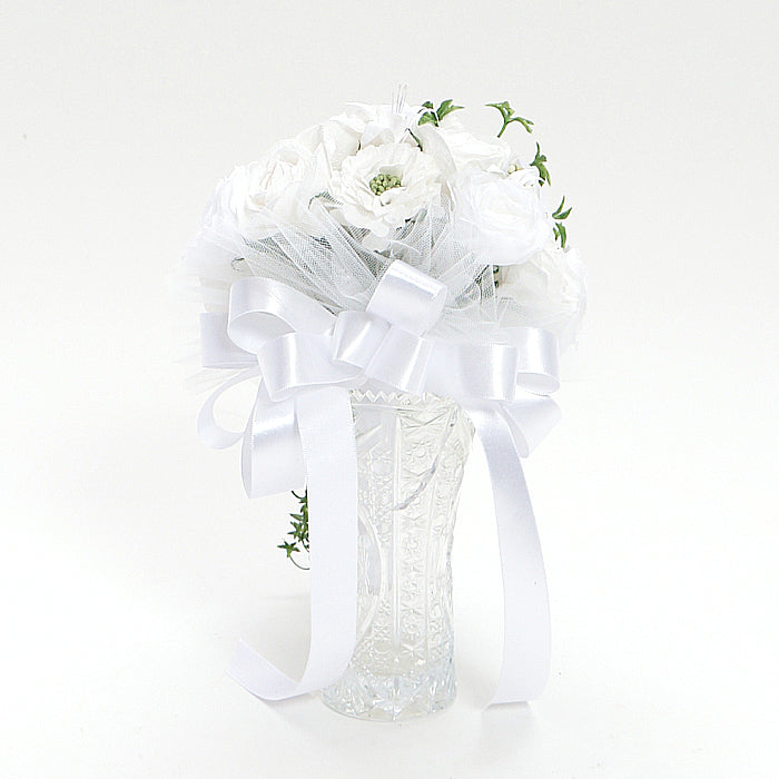 【越前和紙】和紙の花ウエディング・ティアドロップブーケ「スノーホワイト」