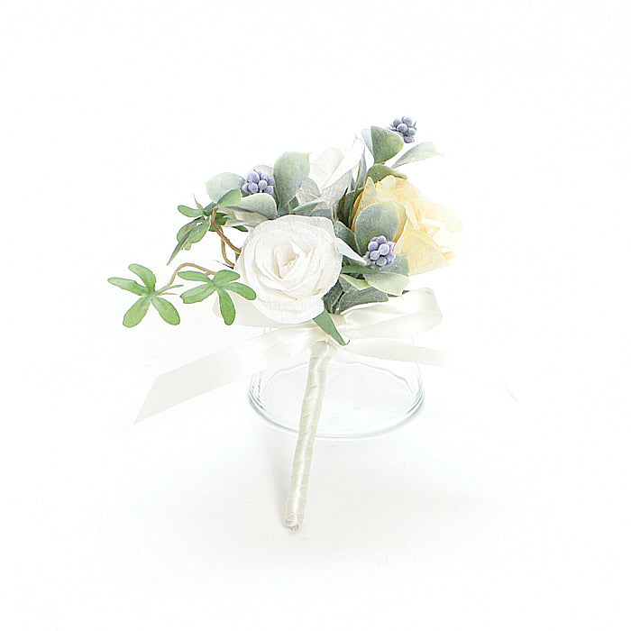 【越前和紙】和紙の花キャスケードブーケ「ホワイトローズ」