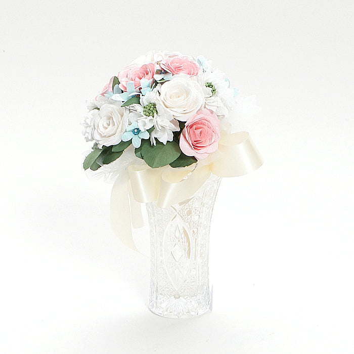 【越前和紙】和紙の花ウエディング-ラウンドブーケ「幸福な愛」